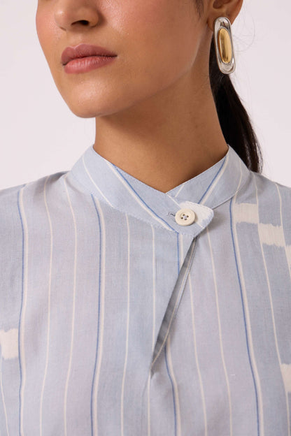Kitty Blue Ikat Top