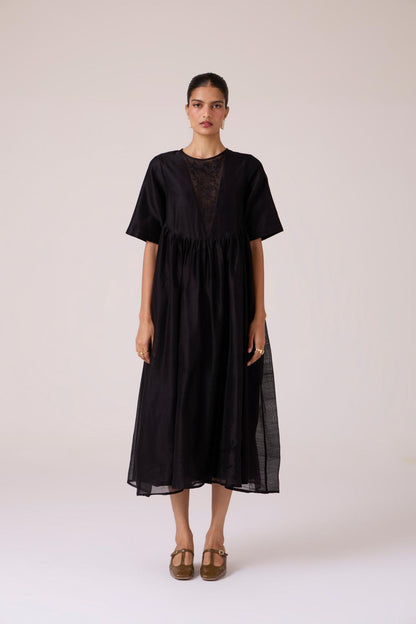 Callisto Black Handwoven Dress