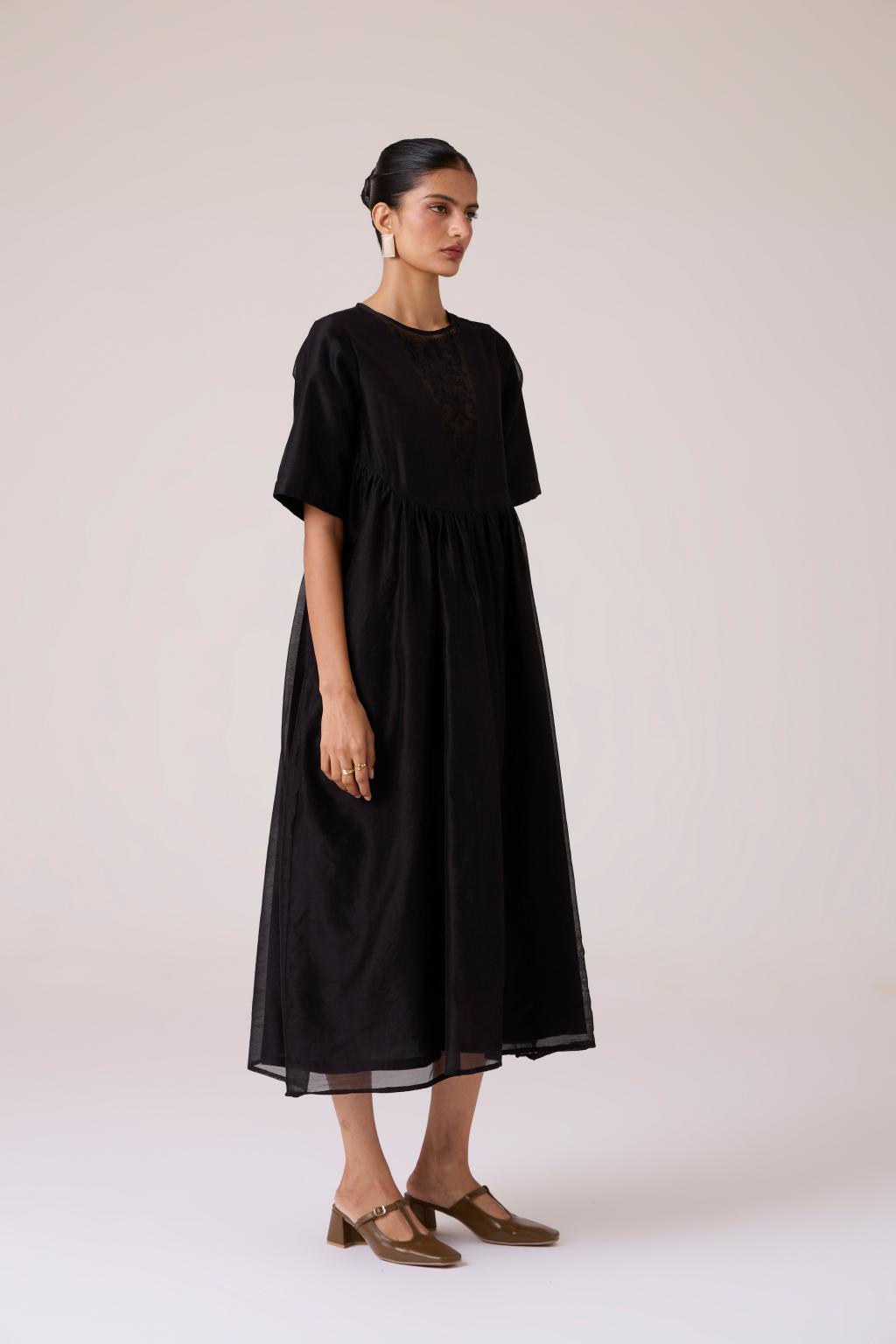 Callisto Black Handwoven Dress