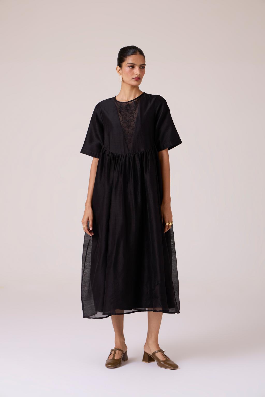 Callisto Black Handwoven Dress