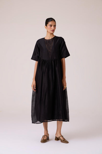 Callisto Black Handwoven Dress