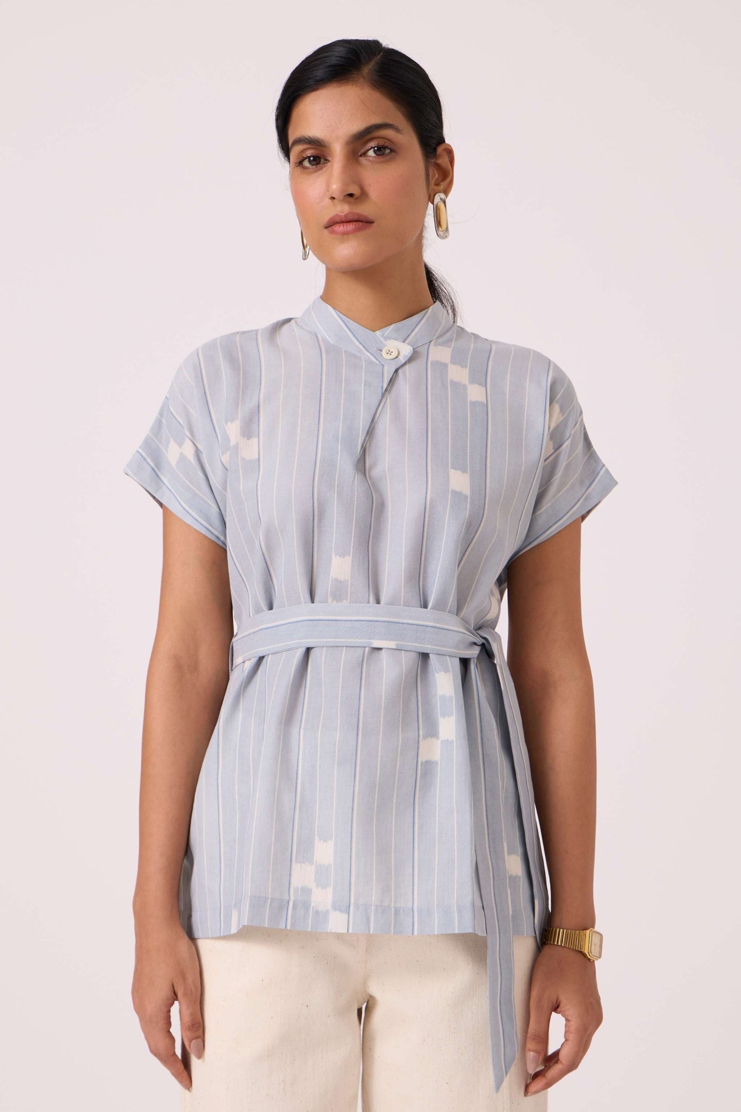 Kitty Blue Ikat Top