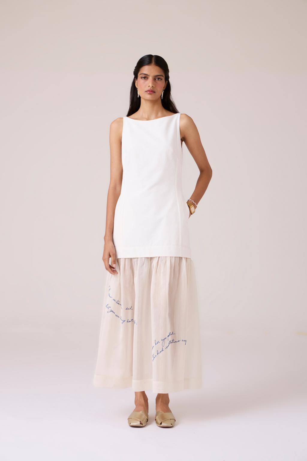Astra White Embroidered Maxi Dress