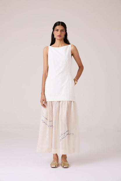 Astra White Embroidered Maxi Dress