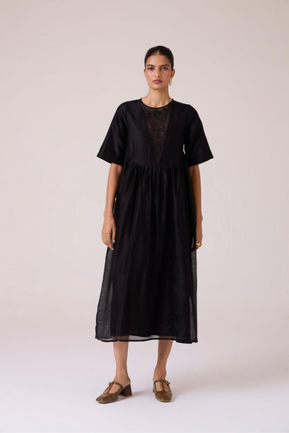 Callisto Black Handwoven Dress