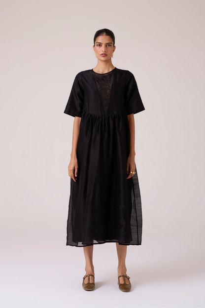 Callisto Black Handwoven Dress