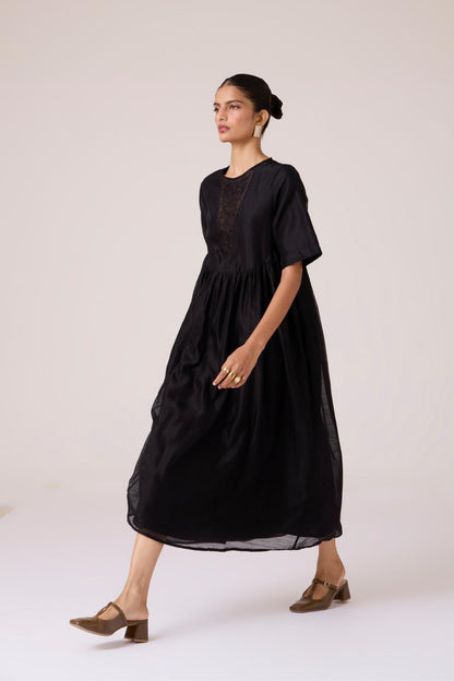 Callisto Black Handwoven Dress