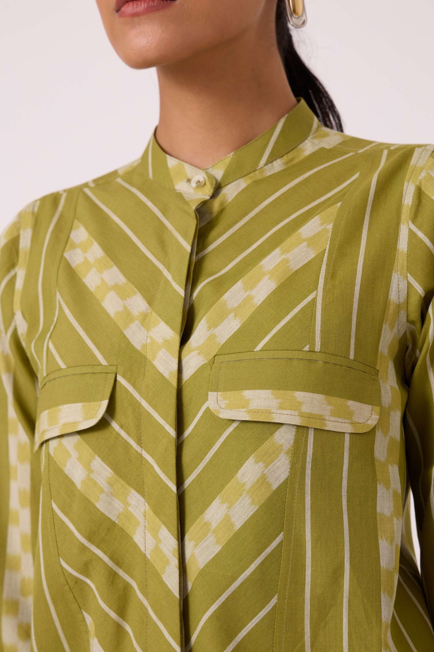 Wilde Green Striped Ikat Shirt