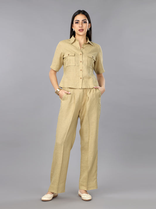 Biscoff Linen Shirt & Pant Set