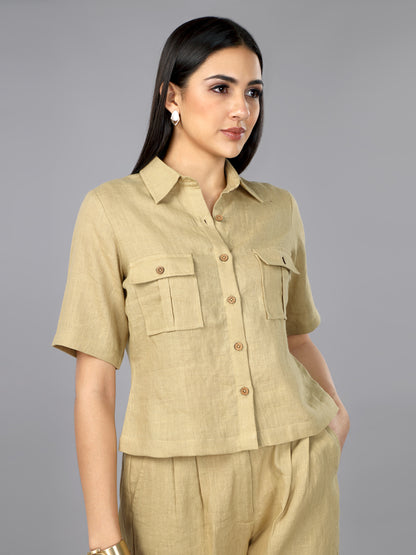 Biscoff Linen Shirt & Pant Set