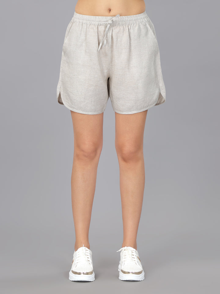 Natural Linen Classic Shirt & Shorts Set