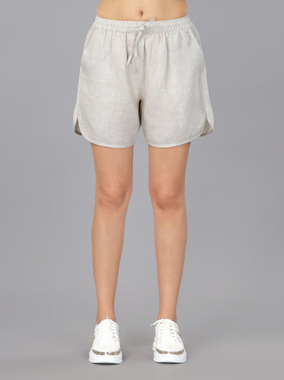 Natural Linen Classic Shirt & Shorts Set