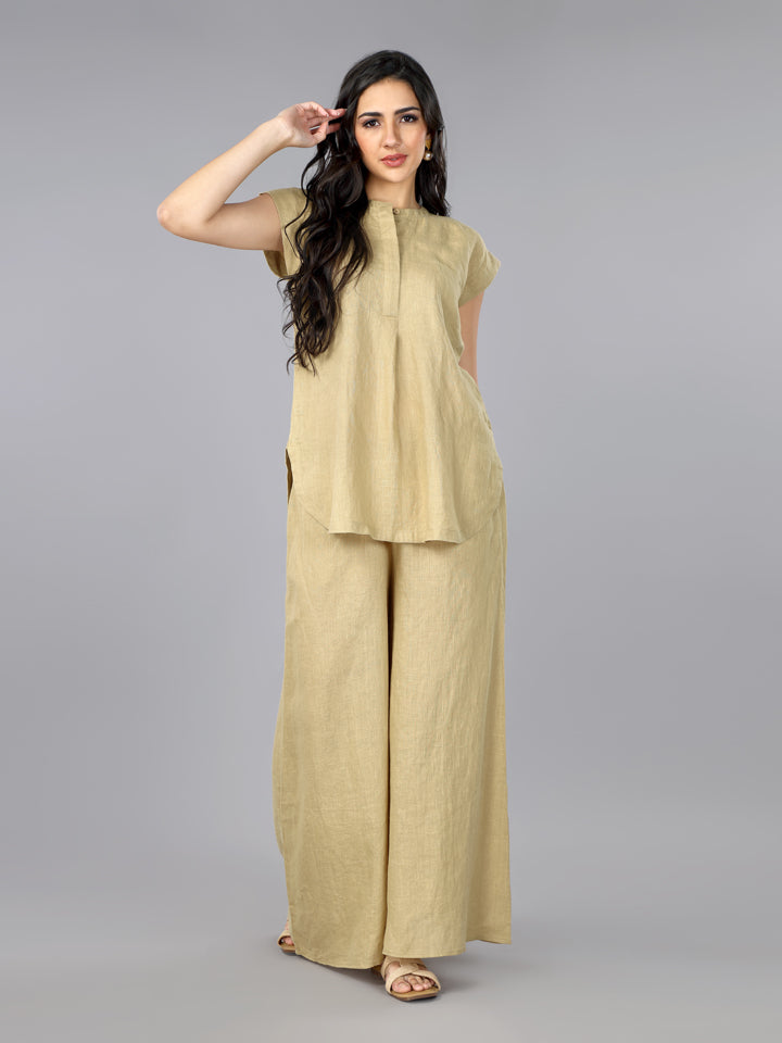 Biscoff Linen Top & Palazzo Set