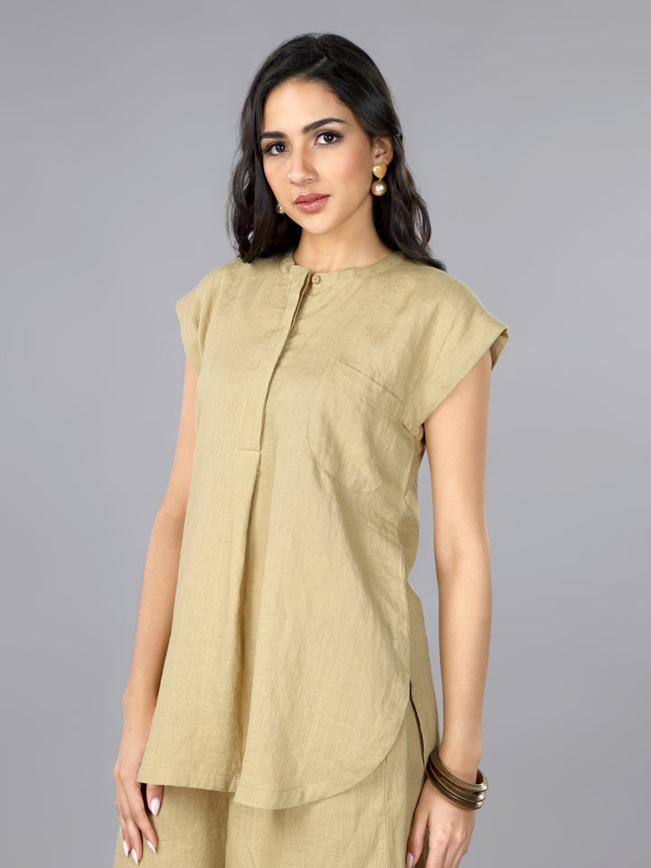 Biscoff Linen Top & Palazzo Set