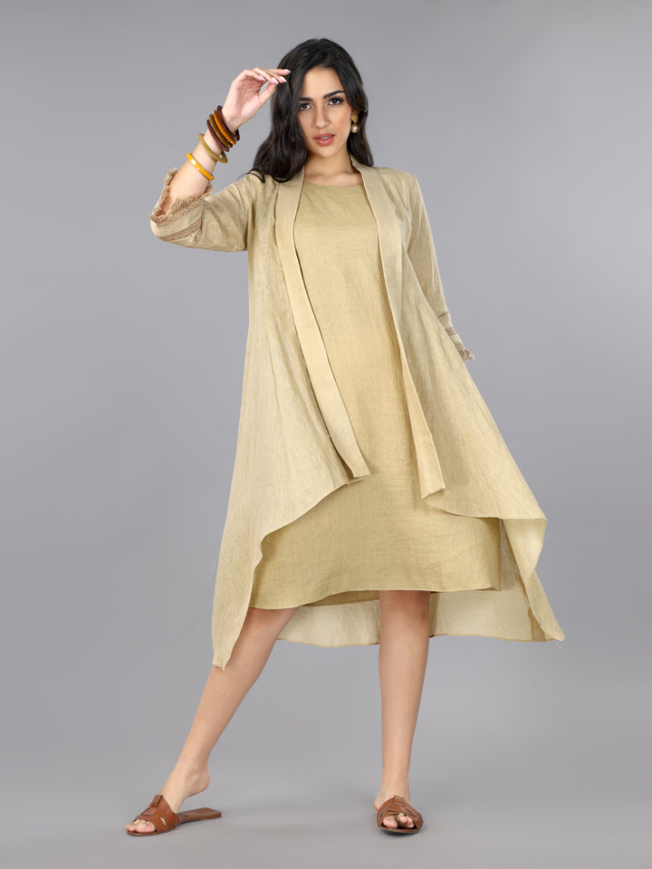 Biscoff Linen Jacket Dress