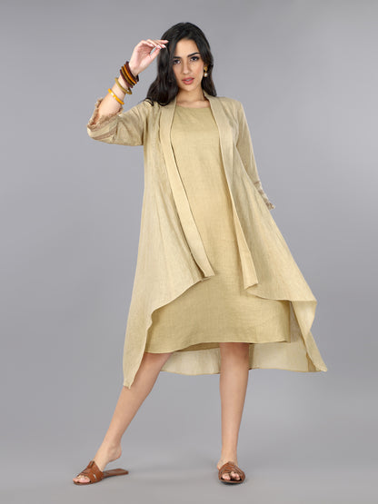 Biscoff Linen Jacket Dress