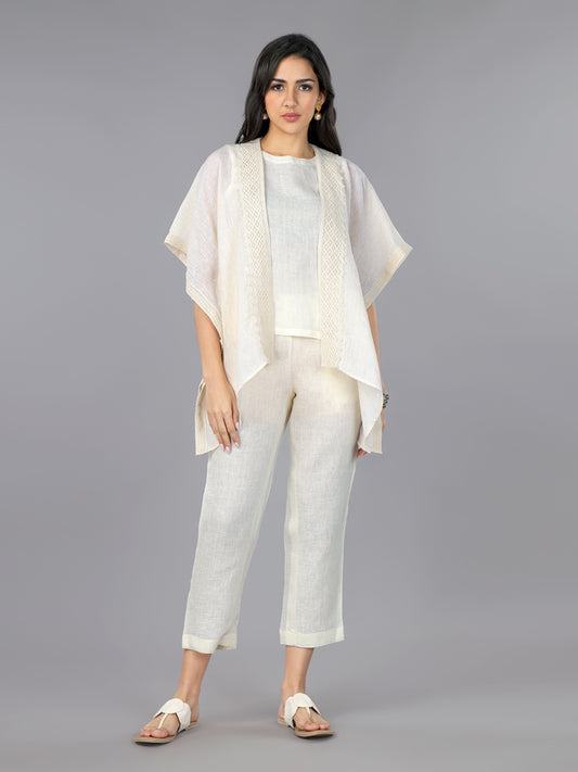 Ivory Linen Shrug & Co-ord Set