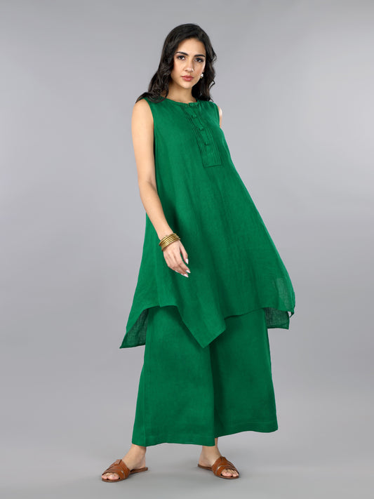 Imperial Green Linen Kurta Set