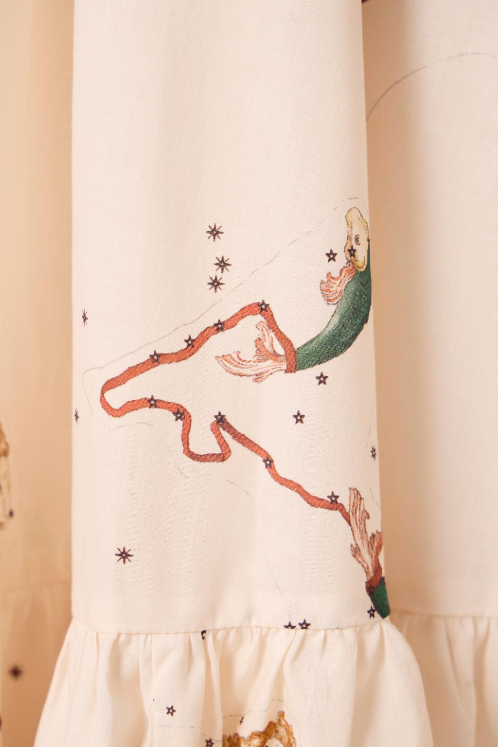 Naiara Zodiac Print Cotton Maxi Dress
