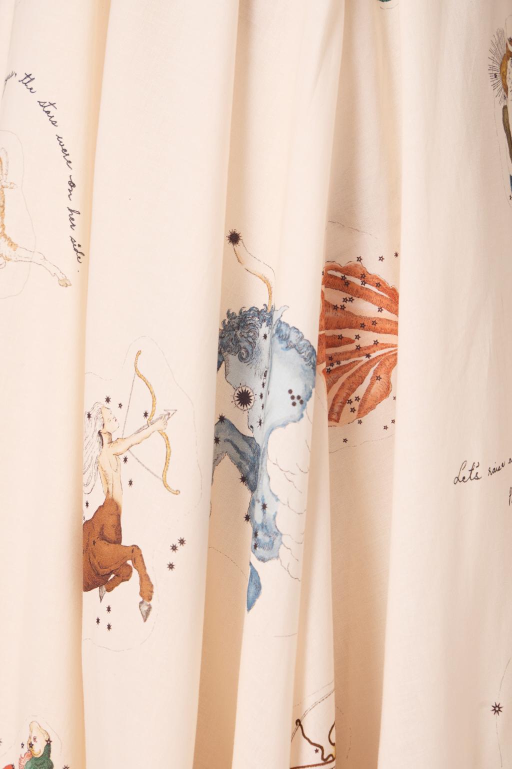 Naiara Zodiac Print Cotton Maxi Dress