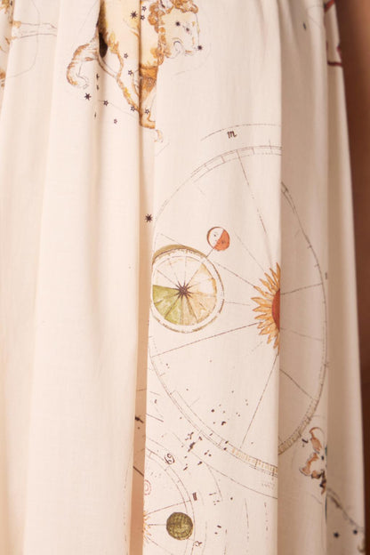 Naiara Zodiac Print Cotton Maxi Dress