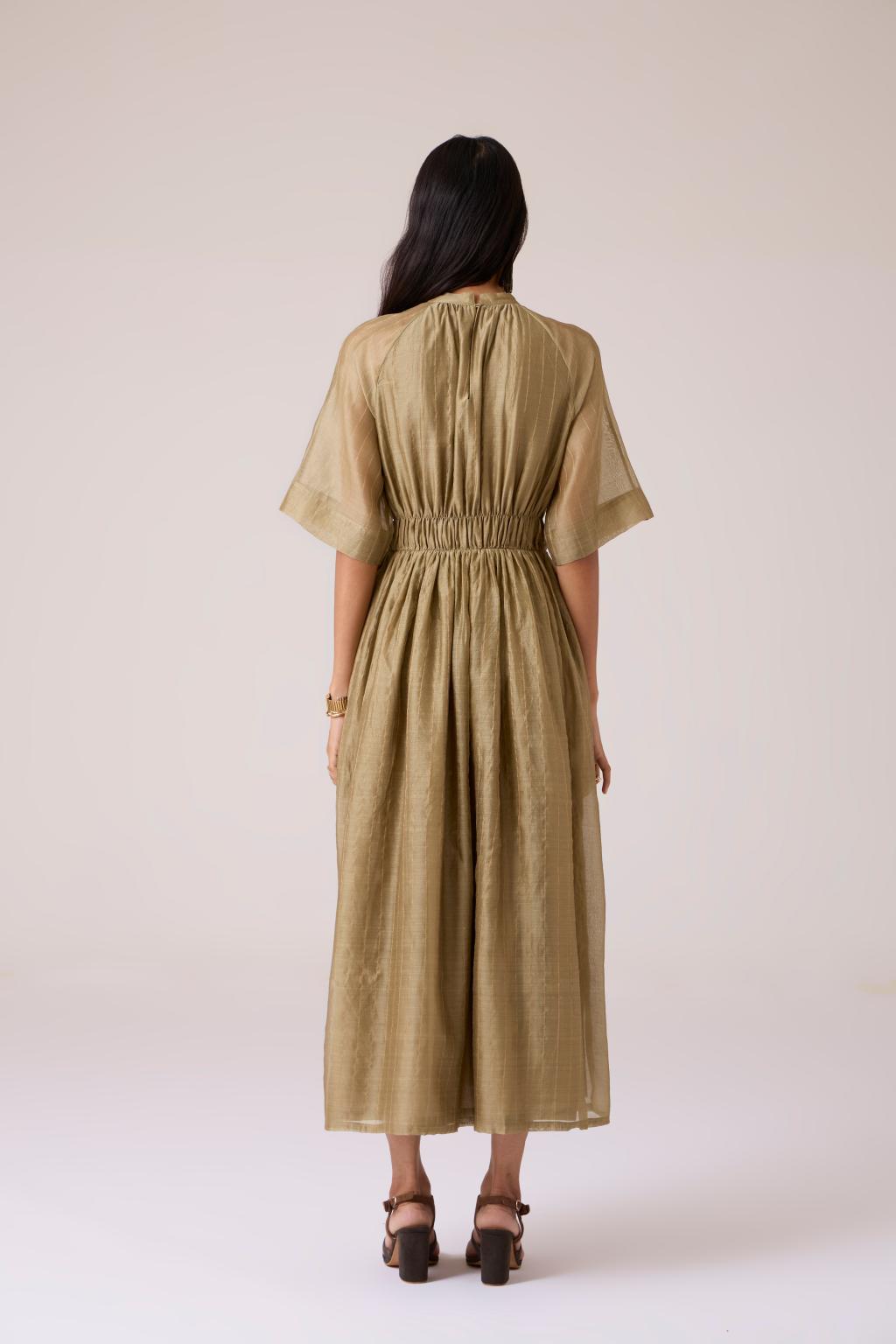 Arha Olive Handwoven Dress