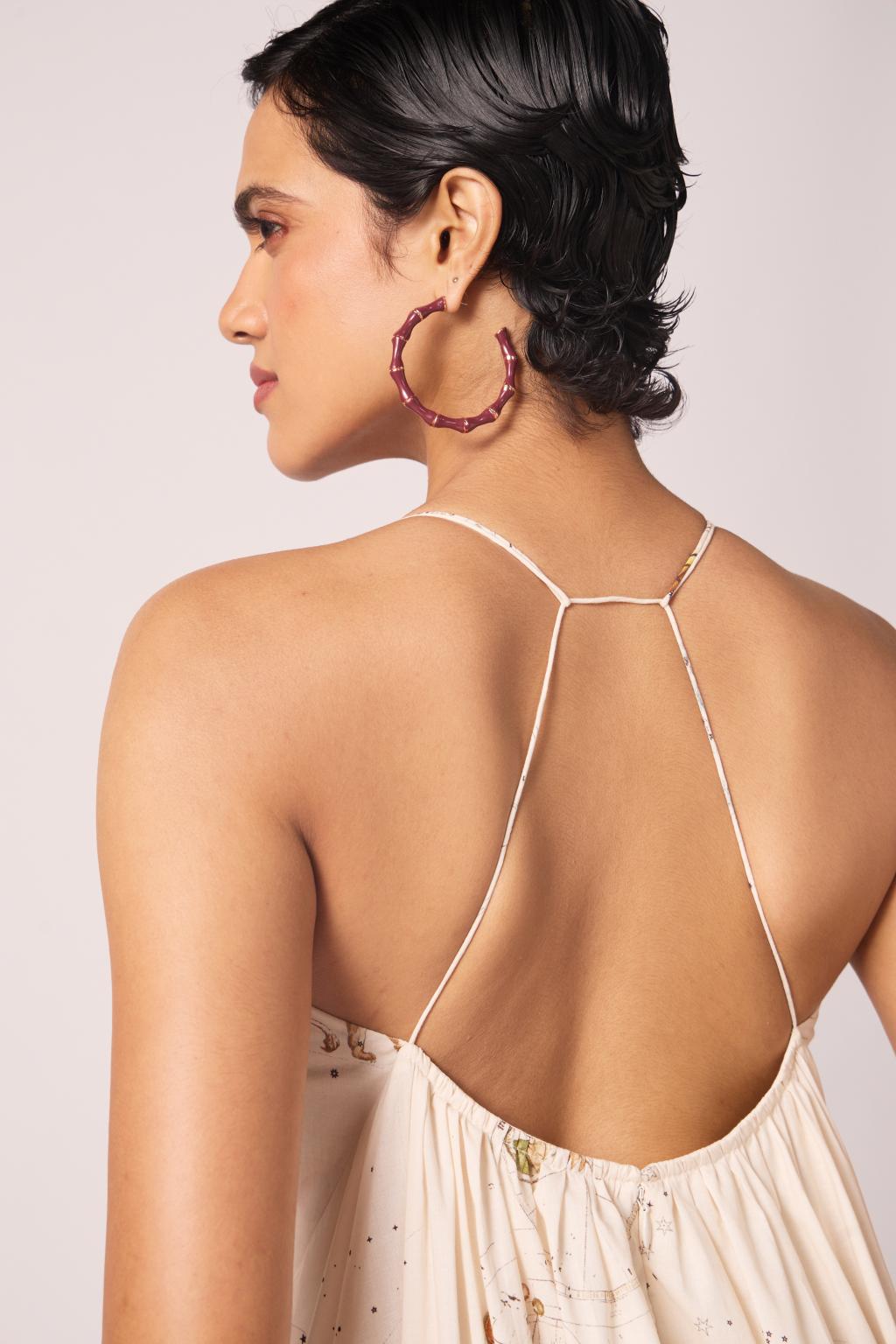 Naiara Zodiac Print Cotton Maxi Dress