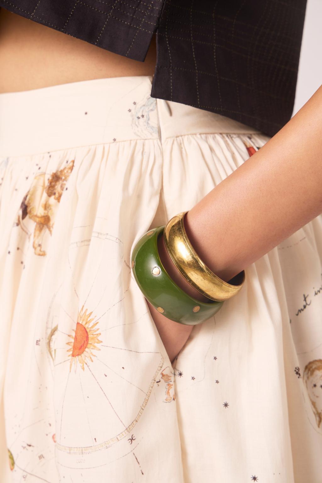 Maud Zodiac Print Cotton Skirt