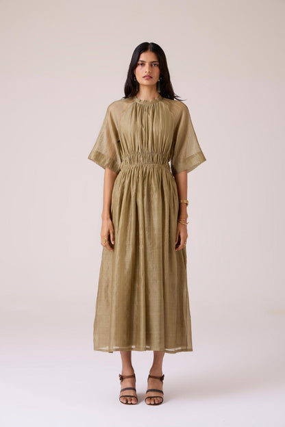 Arha Olive Handwoven Dress