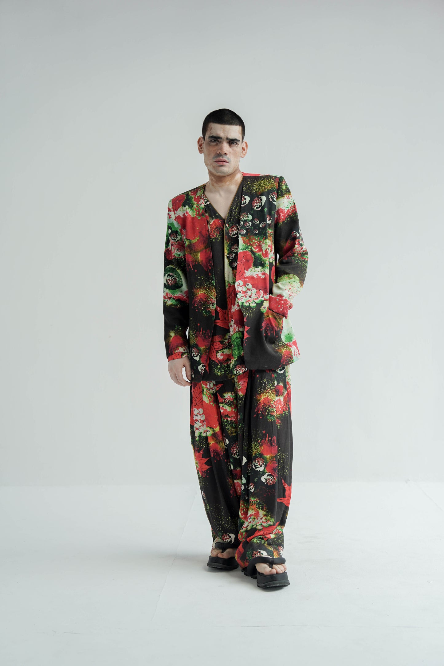 Red Florid Jacket/Overlay