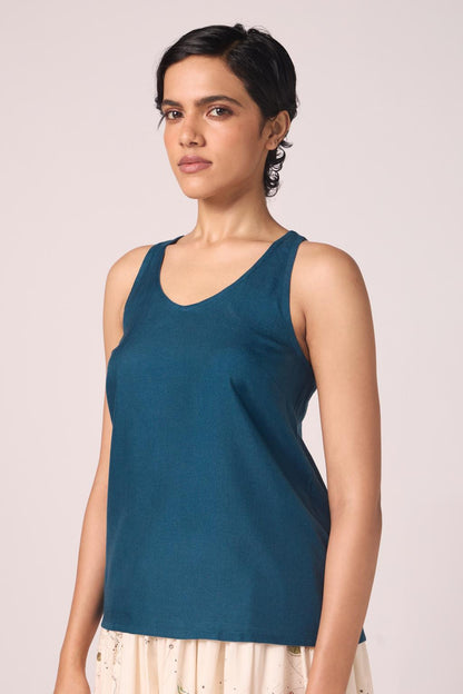Lyra Blue Silk Top