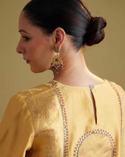 Yellow Silk Chanderi & Banarasi Set
