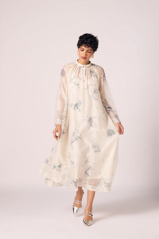 Cheryl Zodiac Print Handwoven Dress