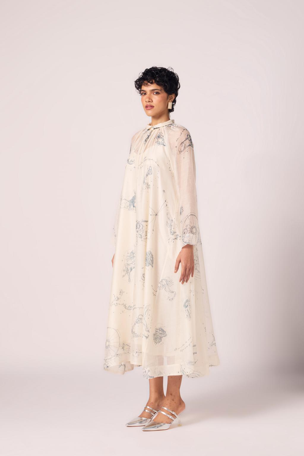 Cheryl Zodiac Print Handwoven Dress