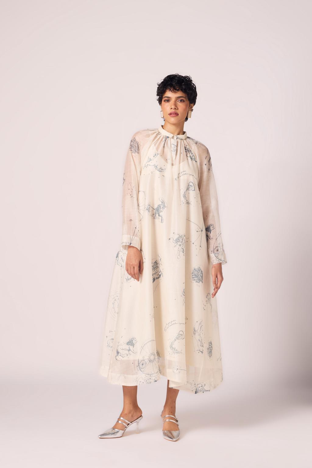 Cheryl Zodiac Print Handwoven Dress