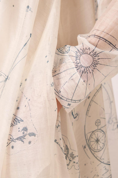 Cheryl Zodiac Print Handwoven Dress