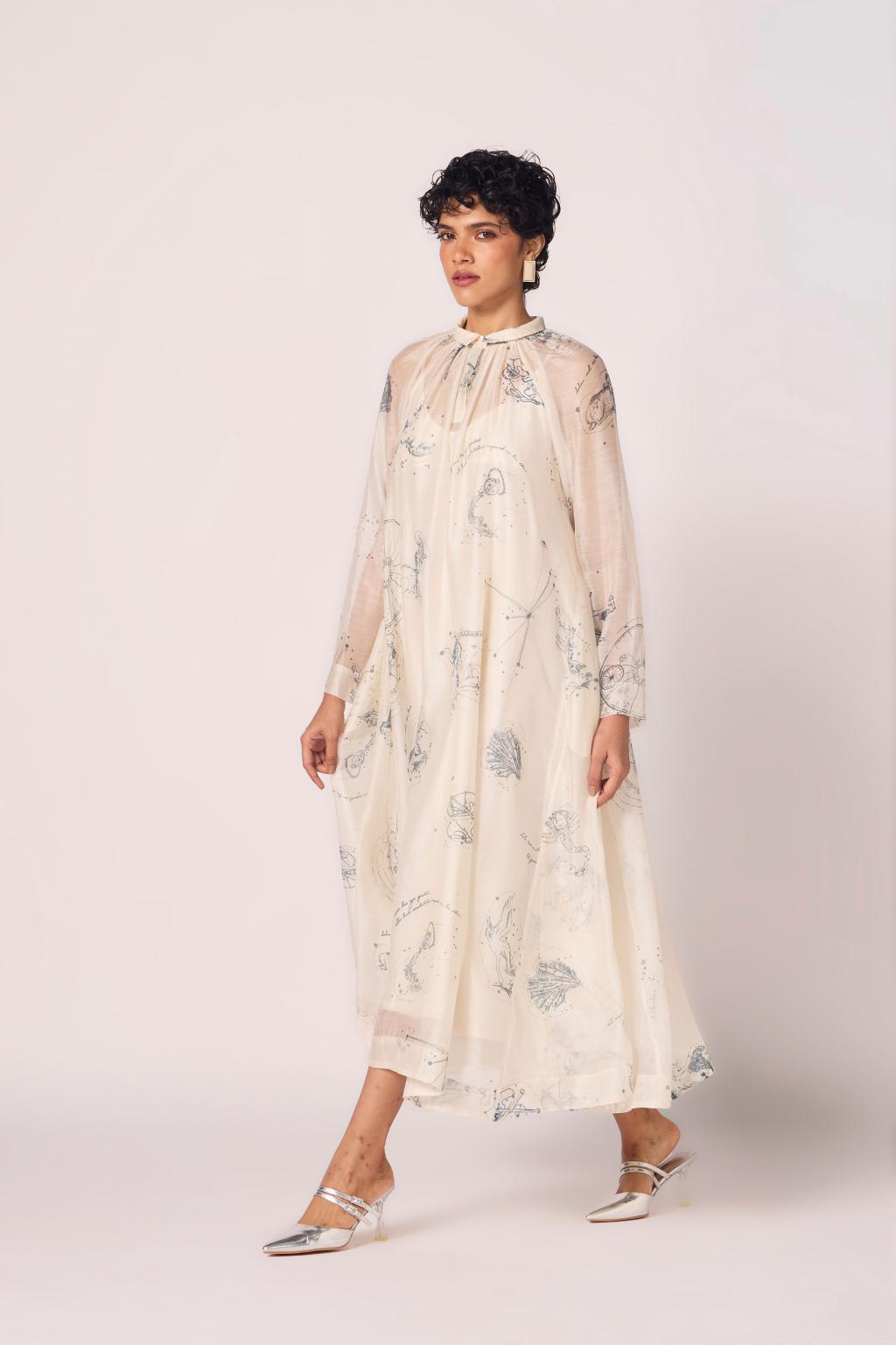 Cheryl Zodiac Print Handwoven Dress