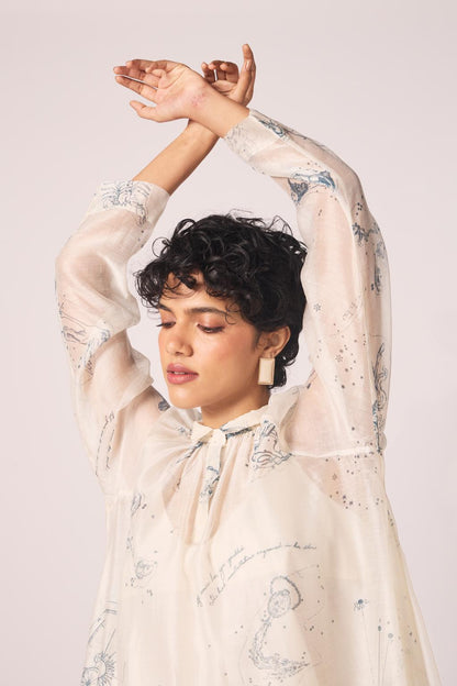 Cheryl Zodiac Print Handwoven Dress