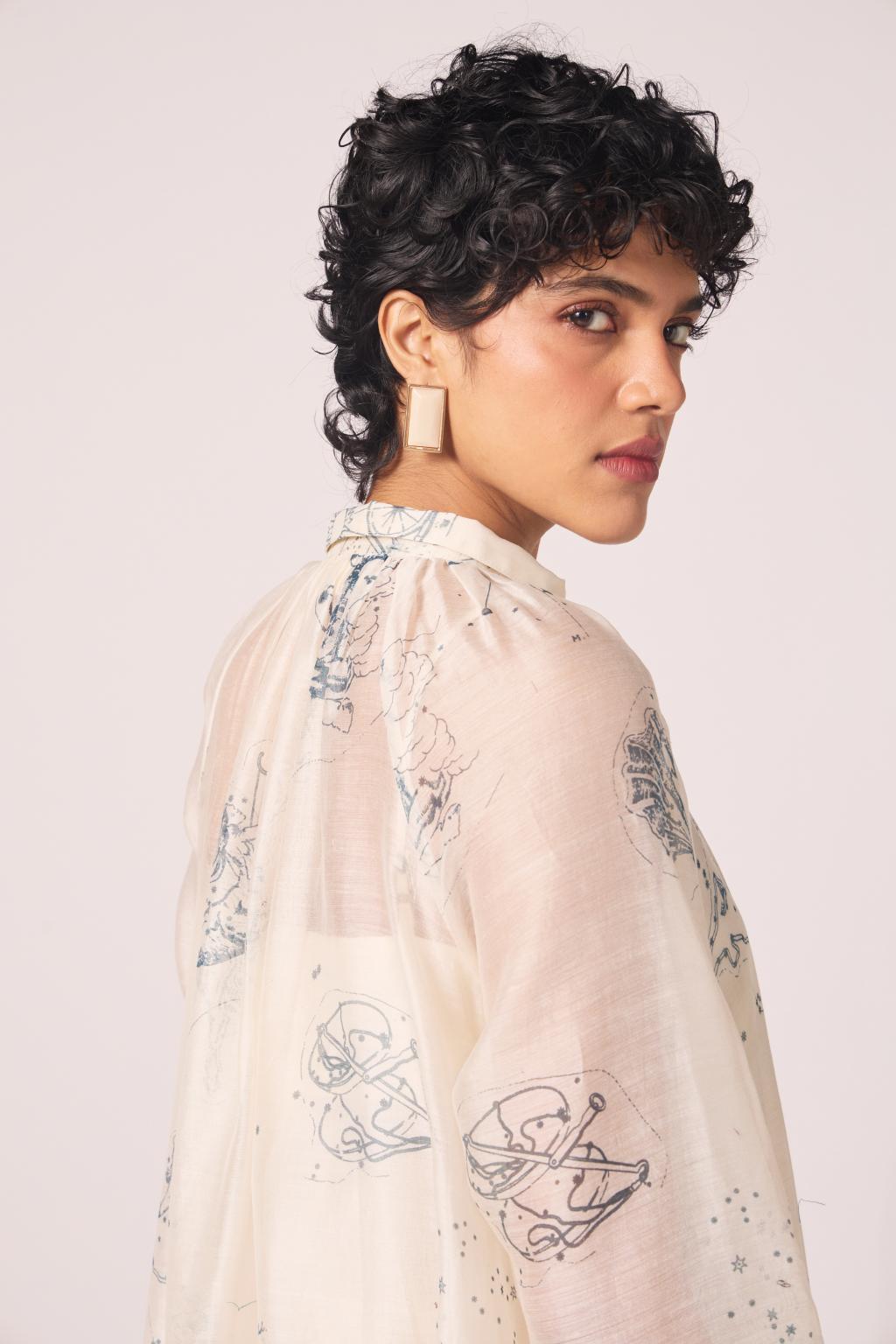 Cheryl Zodiac Print Handwoven Dress