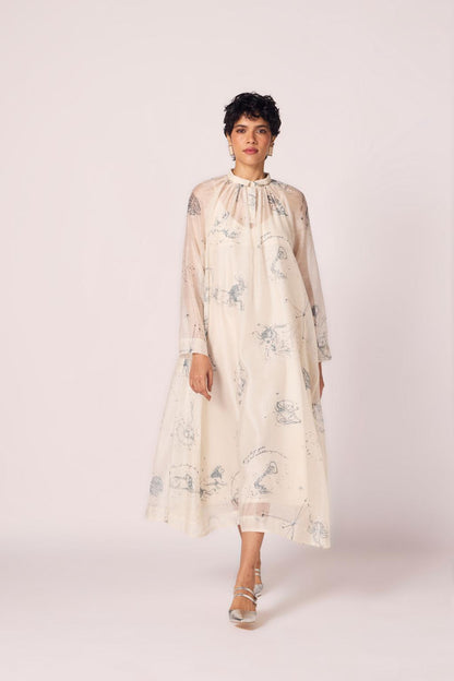 Cheryl Zodiac Print Handwoven Dress