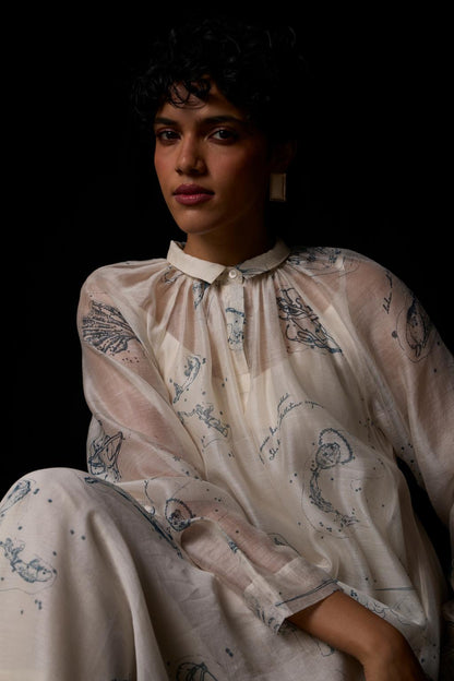 Cheryl Zodiac Print Handwoven Dress