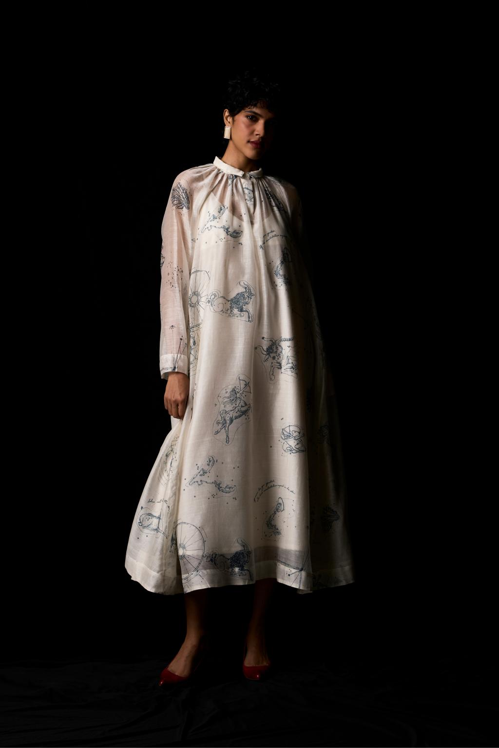 Cheryl Zodiac Print Handwoven Dress