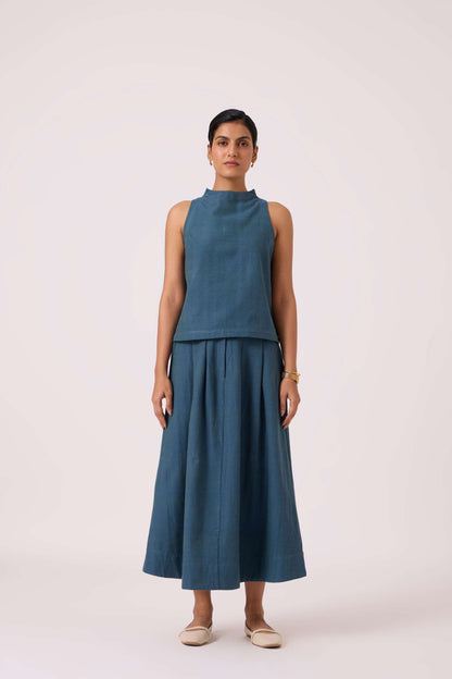 Eliot Blue Handwoven Skirt