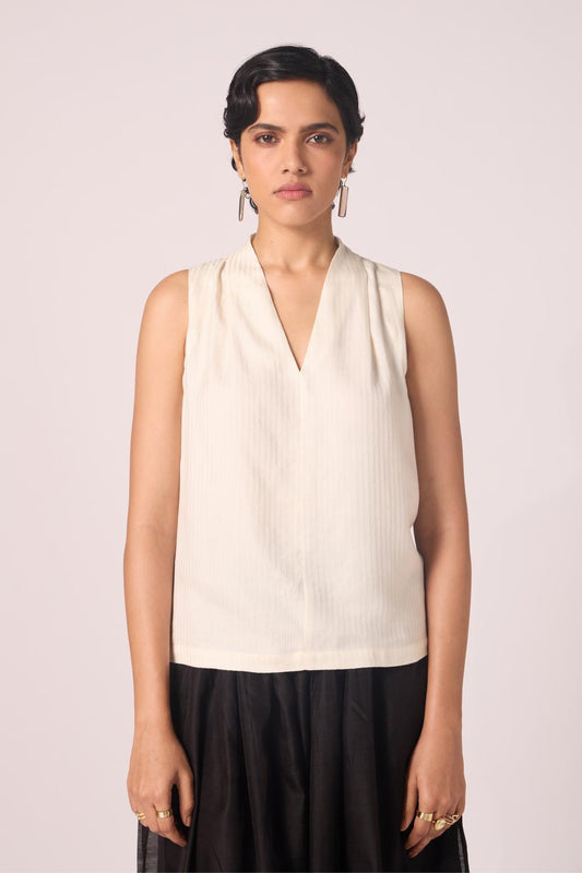 Lumas Off White Silk Top
