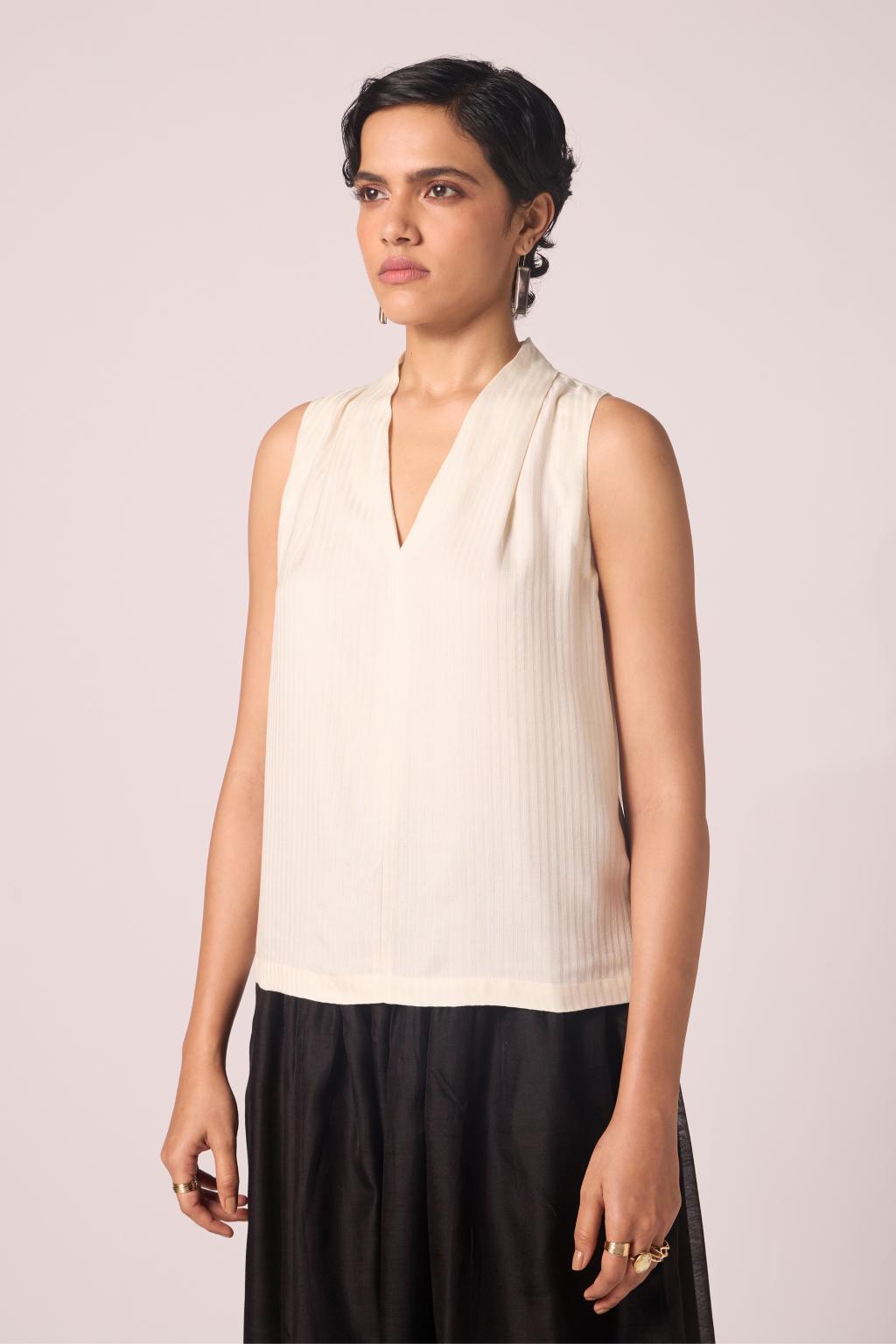 Lumas Off White Silk Top
