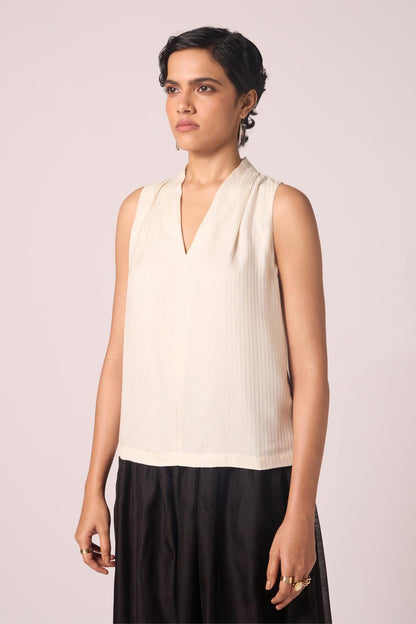 Lumas Off White Silk Top