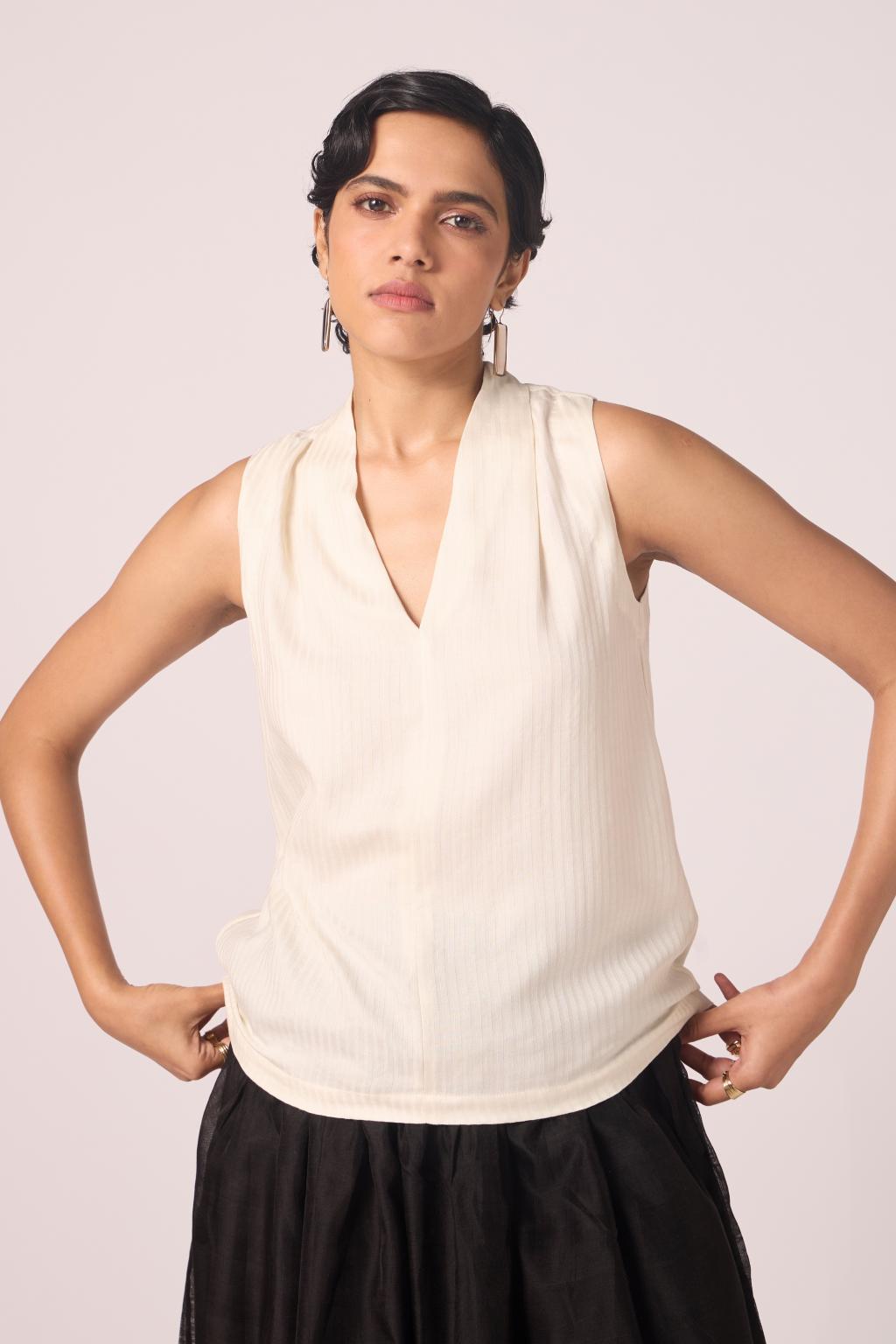 Lumas Off White Silk Top