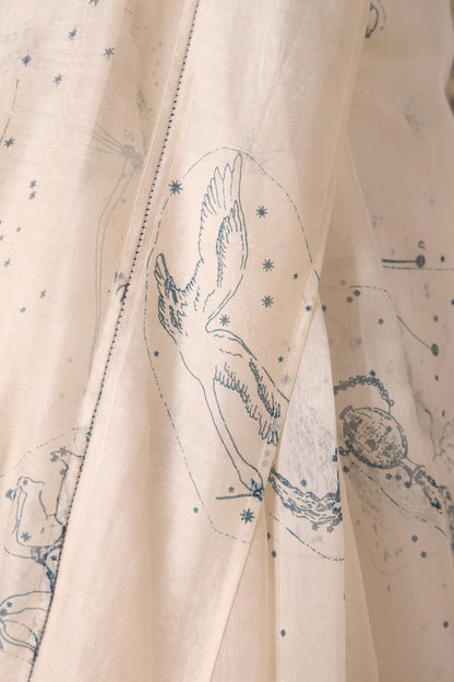 Saiph Zodiac Print Handwoven Saree
