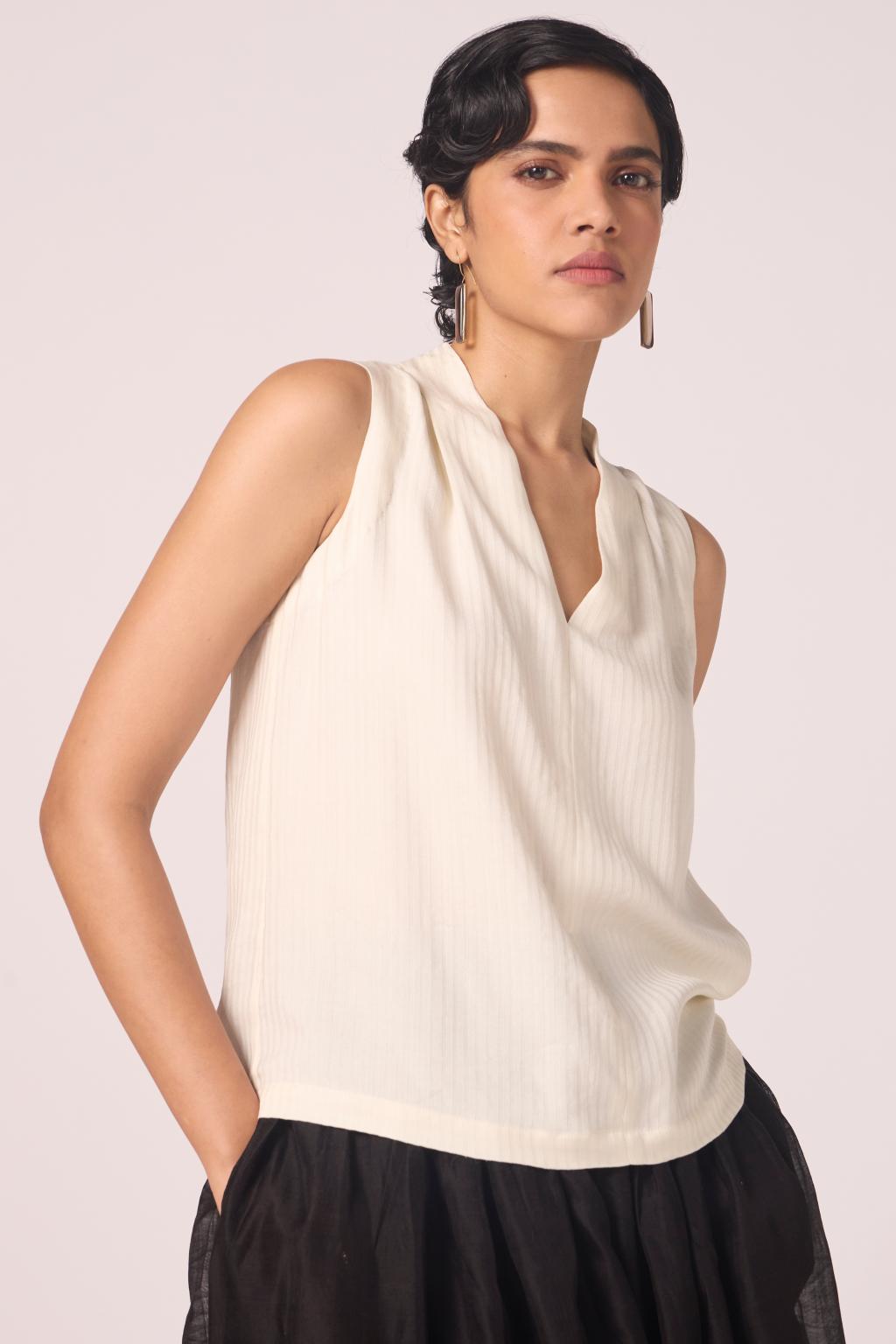 Lumas Off White Silk Top