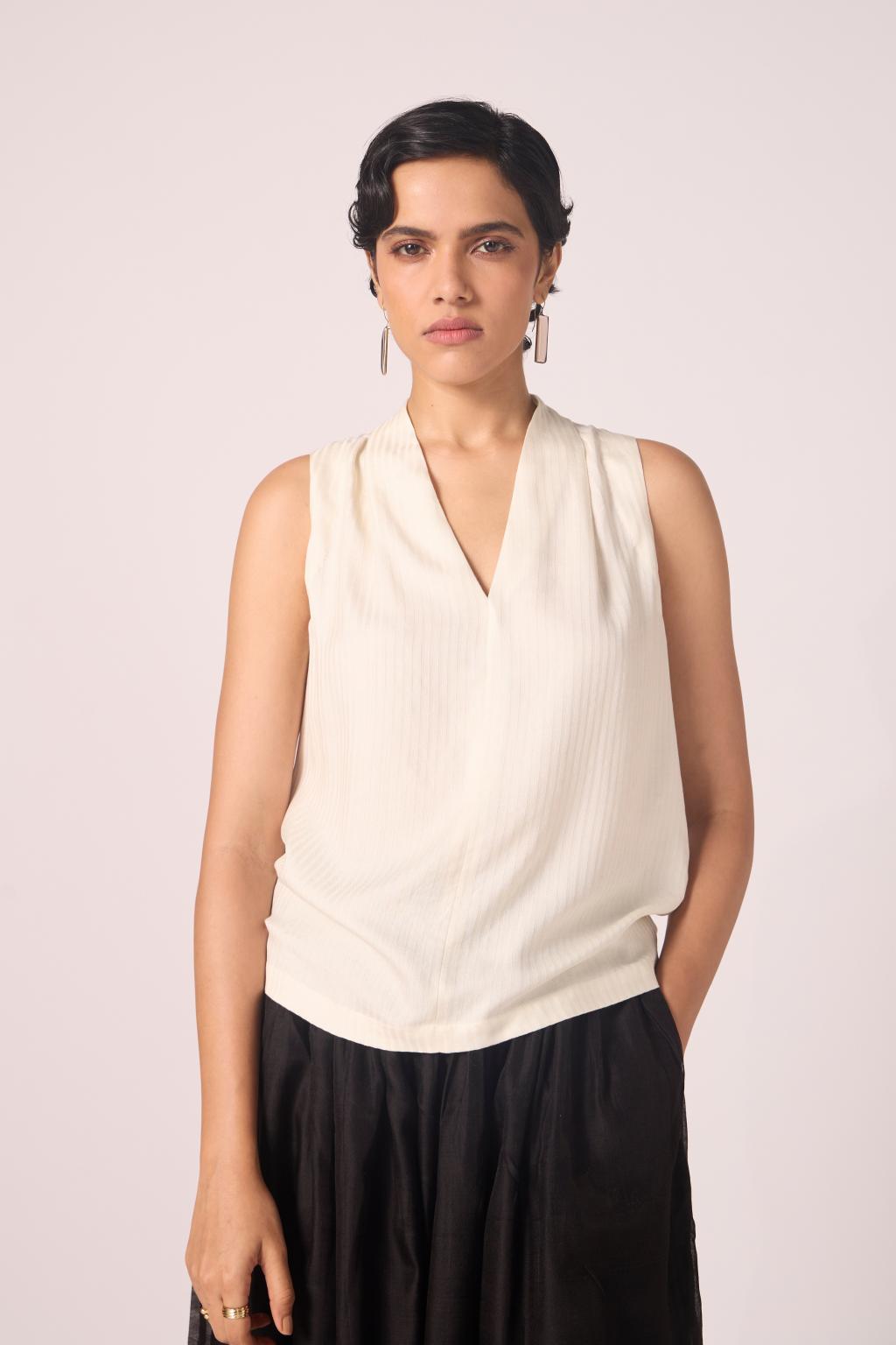 Lumas Off White Silk Top